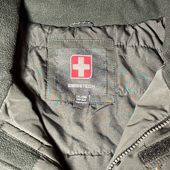 Swiss Tech Black Heavyweight Jacket/Coat Sz 2XL - Full Zip With Hood - Picture 3 of 4